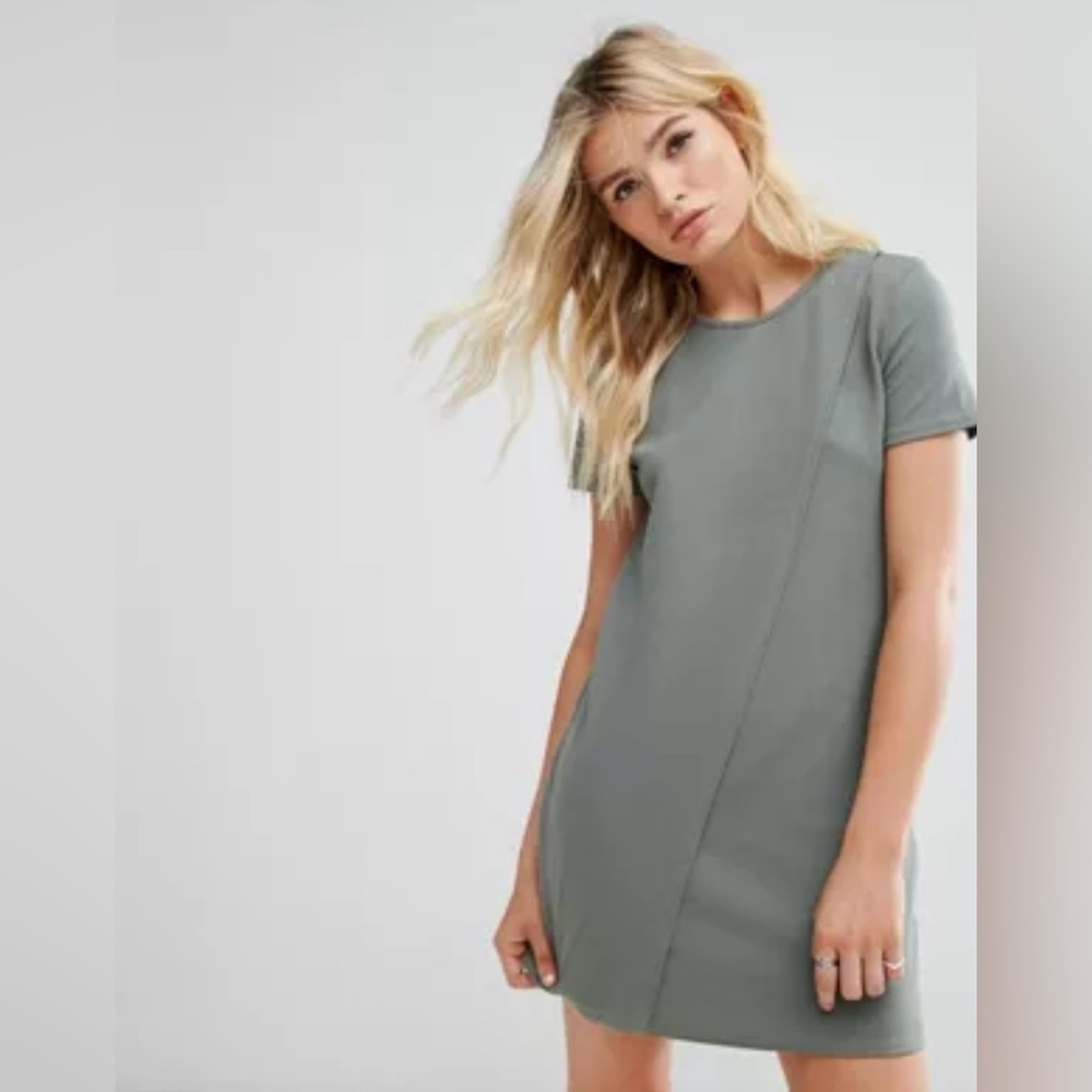 Olive green sheath dress